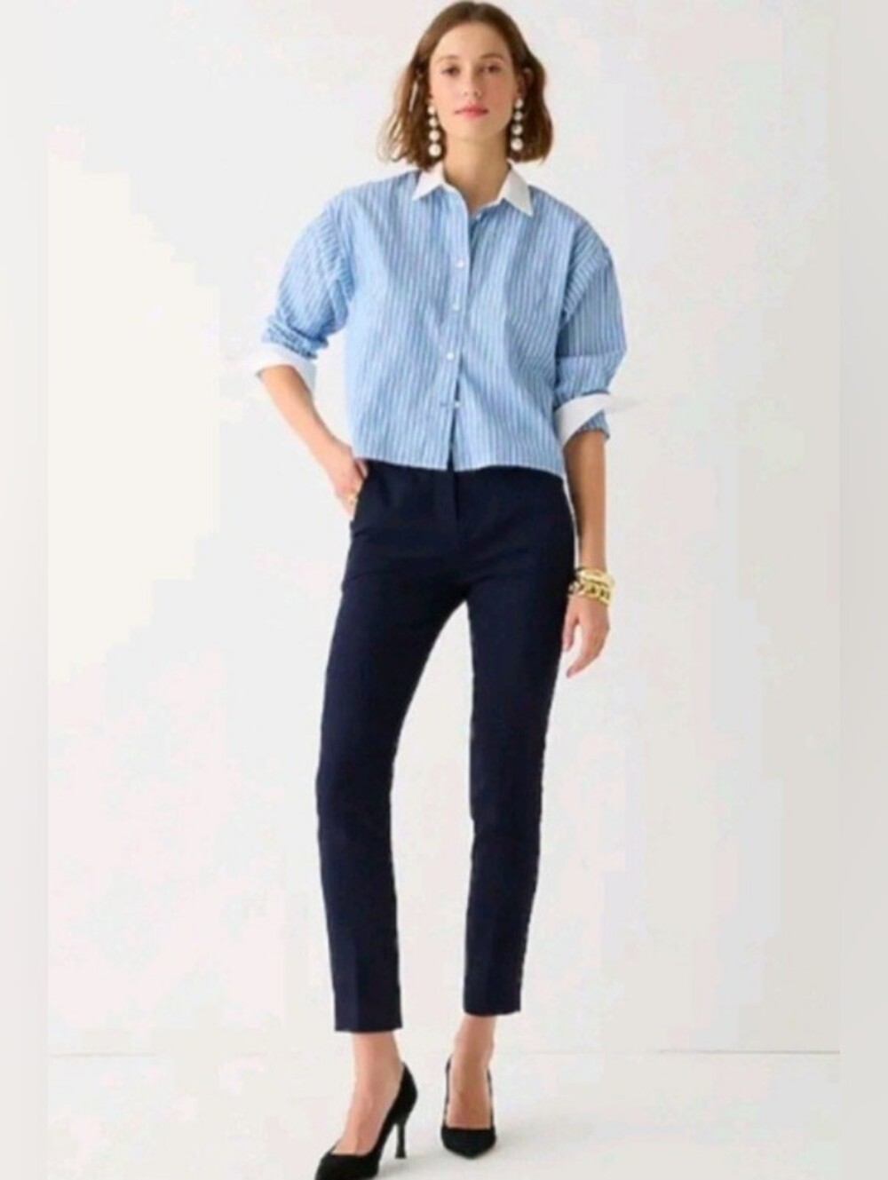 J. Crew Navy Blue Cameron High Rise Bi Stretch Ankle Pant Size 4 NEW NWT #H6573